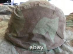 Original WW2 German splinter camo helmet cover Ardennes Battle of The Bulge