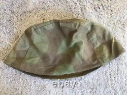 Original WW2 German splinter camo helmet cover Ardennes Battle of The Bulge