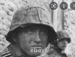 Original WW2 German splinter camo helmet cover Ardennes Battle of The Bulge