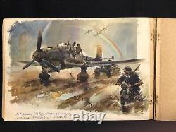 Original WW2 Hans Liska illustrated sketch book, 1943 German aiforce sketches