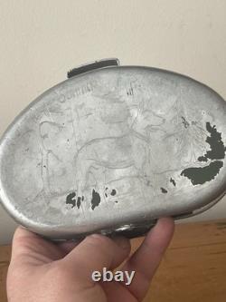 Original WW2 Italian M30 Mess Tin German Folk Art Trench Art Engraved POW DAK