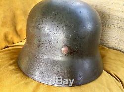 Original WW2 M35 Double Deckle German Helmet