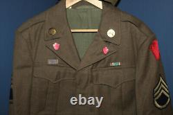 Original WW2 U. S. Army 28th I. D. Ike Jacket 1945 d. WithGerman Made DI's & Hat