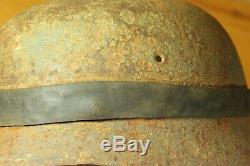 Original WW2 WWII GERMAN M40 Helmet with original Rubber CAMO band