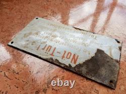Original WW2 WWII German Enamel Sign Not-Tür Emergency Door Fire Exit Industrial