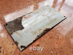 Original WW2 WWII German Enamel Sign Not-Tür Emergency Door Fire Exit Industrial