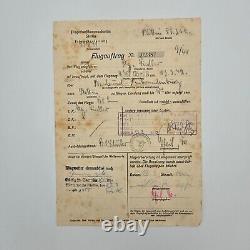 Original WW2 WWII German Luftwaffe pilot flight plan document airport aircraft