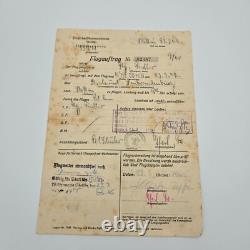 Original WW2 WWII German Luftwaffe pilot flight plan document airport aircraft