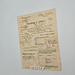 Original WW2 WWII German Luftwaffe pilot flight plan document airport aircraft