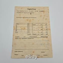 Original WW2 WWII German Luftwaffe pilot flight plan document airport aircraft