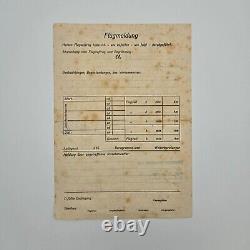 Original WW2 WWII German Luftwaffe pilot flight plan document airport aircraft