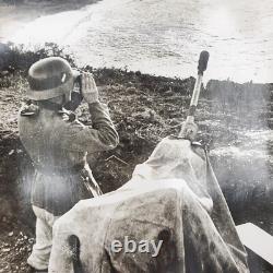 Original WW2 WWII German Press Photo militaria Official Coastal Defense flak old