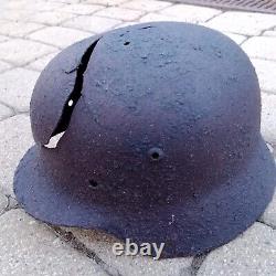 Original WW2 WWII German Wehrmacht Helmet, relic from battlefield N7