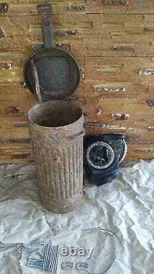 Original WW2 WWII Relic German Gas Mask Box-Canister