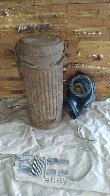 Original WW2 WWII Relic German Gas Mask Box-Canister