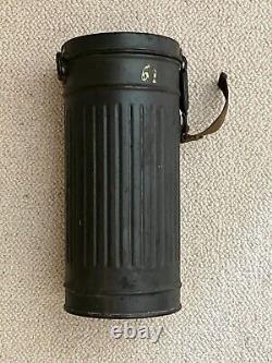 Original WWII German Army gas mask container canister, a very nice example