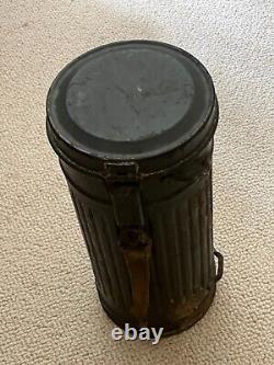 Original WWII German Army gas mask container canister, a very nice example