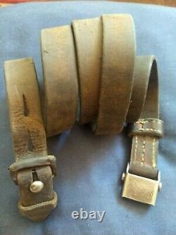Original WWII German K98 G43 33/40 Mauser Leather Sling 1938 dated -2