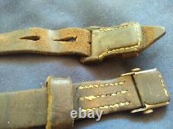 Original WWII German K98 G43 33/40 Mauser Leather Sling 1938 dated -2