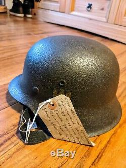 Original WWII German Kriegmarine helmet M42 Rare find and mint Read for info
