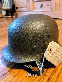Original WWII German Kriegmarine helmet M42 Rare find and mint Read for info