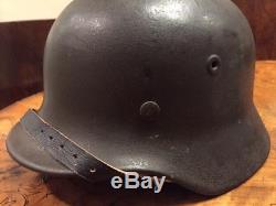 Original WWII German M-40 SS Helmet WithOriginal Liner