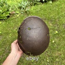 Original WWII German M40 Helmet Shell Rolled Edge Relic Wehrmacht Winter Camo