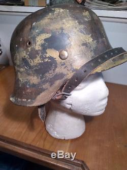 Original WWII German M40 Luftwaffe Helmet Single Eagle Decal Marked EF Size 62
