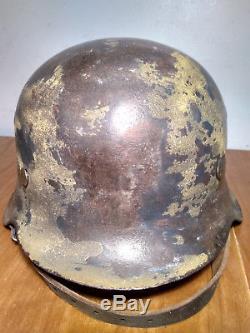 Original WWII German M40 Luftwaffe Helmet Single Eagle Decal Marked EF Size 62