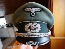 Original WWII German Officers Infantry Visor Cap