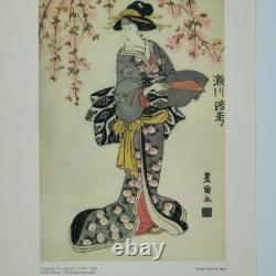 Original WWII WW2 German Japan Woodblock Utagawa Toyokuni Print Oiran antique
