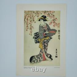 Original WWII WW2 German Japan Woodblock Utagawa Toyokuni Print Oiran antique