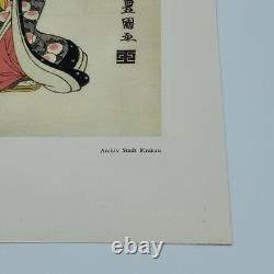 Original WWII WW2 German Japan Woodblock Utagawa Toyokuni Print Oiran antique