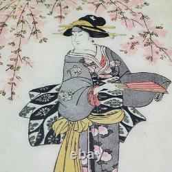 Original WWII WW2 German Japan Woodblock Utagawa Toyokuni Print Oiran antique