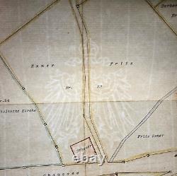 Original WWII WW2 German Large Eagle Prussian crown map city Krummhubel resort