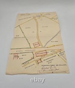 Original WWII WW2 German Large Eagle Prussian crown map city Krummhubel resort