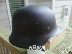 Original WWII WW2 German M42 Helmet Sz 66/59 Restored to New Stahlhelm ET66