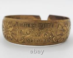 Original WWII WW2 German Nurnberg congress Edelweiss metal jewelery brass ring