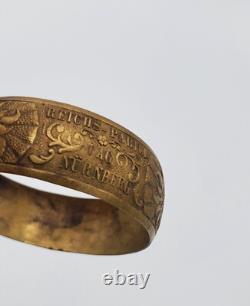 Original WWII WW2 German Nurnberg congress Edelweiss metal jewelery brass ring