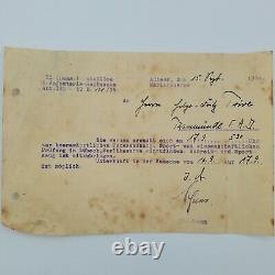 Original WWII WW2 German Wehrmacht Infantry medical document letter volunteer