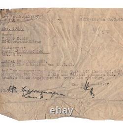 Original WWII WW2 German document Berlin Military Hospital radio soldier leader