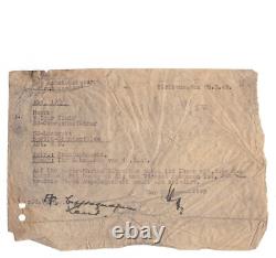 Original WWII WW2 German document Berlin Military Hospital radio soldier leader
