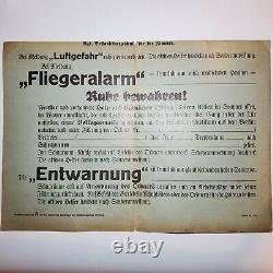 Original WWII WW2 German document air raid instructions bombing poster Breslau