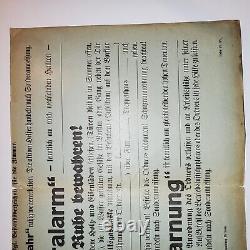 Original WWII WW2 German document air raid instructions bombing poster Breslau