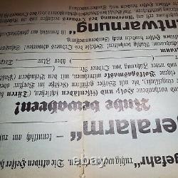 Original WWII WW2 German document air raid instructions bombing poster Breslau
