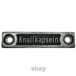 Original WWII WW2 German rail train warning signal equipment plate Reichsbahn