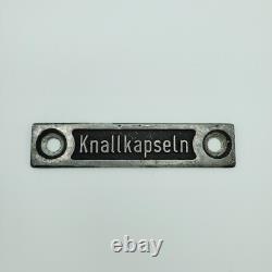 Original WWII WW2 German rail train warning signal equipment plate Reichsbahn