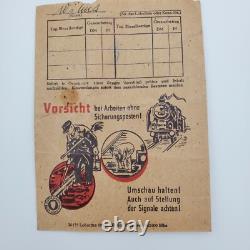 Original WWII WW2 German train rail Reichsbahn official paycheck envelope art