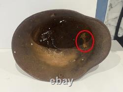 Original World War 1 German Steel Helmet in Relic condition repurposed in WW2