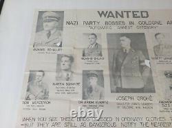 Original World War Two German Party Bosses Wanted In Cologne Area Wanted Poster